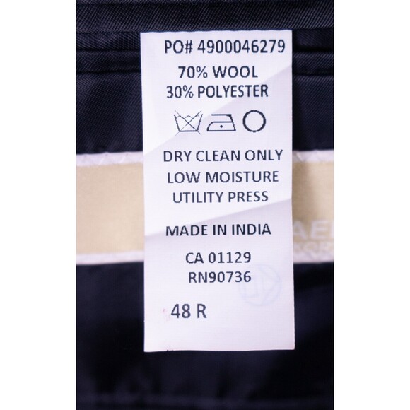 Michael Kors Mens Sport Coat Blazer Jacket 2-Button Navy Blue Sz 48R Wool Blend - Picture 13 of 15